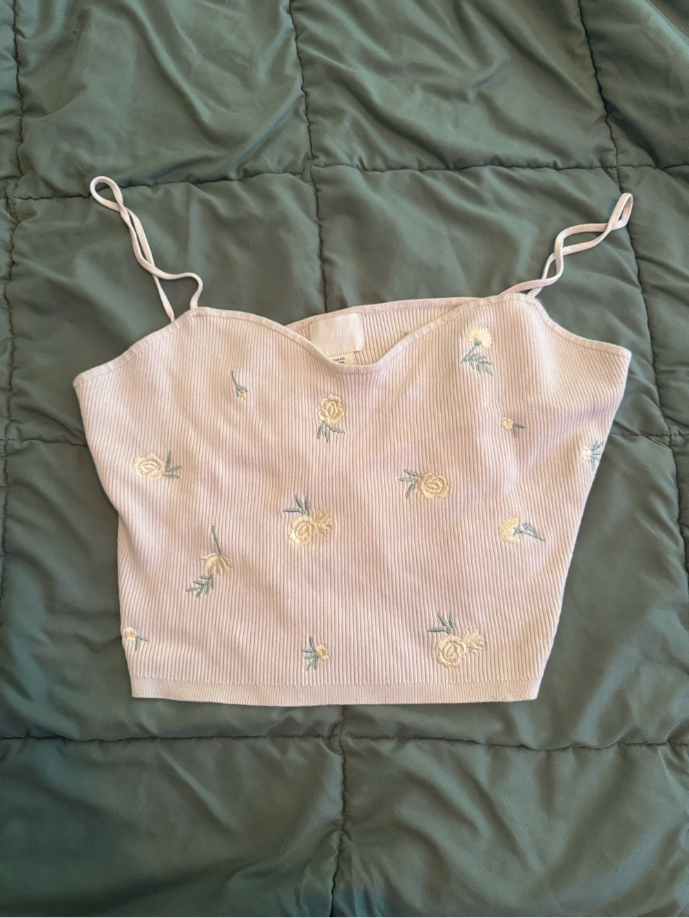 H&M Ribbed Floral Cami Top
